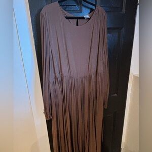 Chic Long Sleeve Brown Dress
